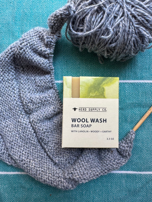 PREORDER Wool Wash Bar Soap – Scented Woody and Earthy